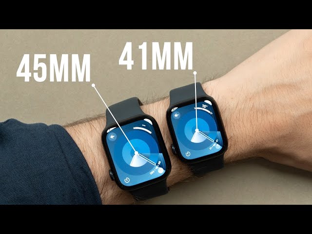 Apple Watch Series 9 45mm display comparison

